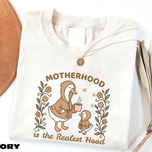 Motherhood Is The Realest Hood Shirt Funny Goose Tee